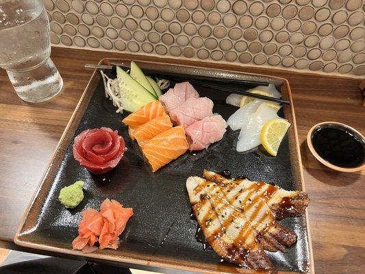 Ala cart sashimi. Eel and squid were superb.