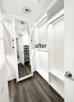 Customized flooring, shelving, lighting, rods