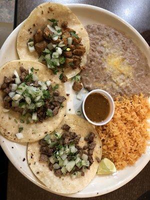 Two carne asada and one el pastor