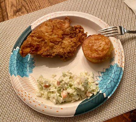Breast, Biscuit and Cole Slaw. Beeelllchhh!!
