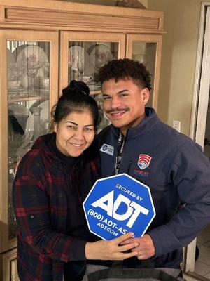 Welcome to the ADT family ma'am