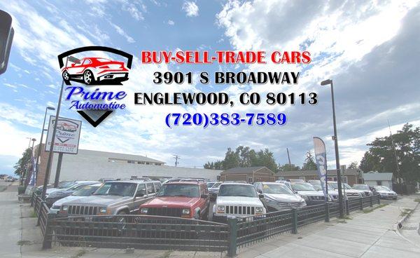 Prime Automotive
Buy, Sell and Trade Used Cars
3901 S BROADWAY
ENGLEWOOD, CO 80113
Call/Text (720)383-7589