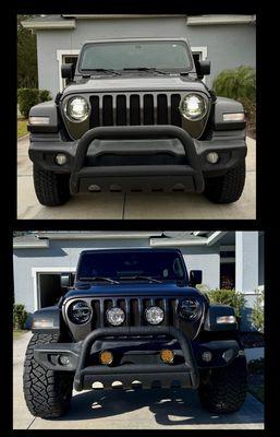 Installed fog lights, lift kit, wheels and tires.