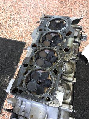 Nice valves on requested used cylinder head replace