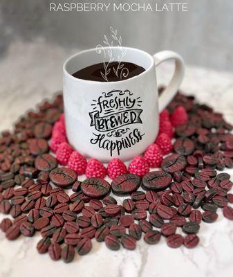 Raspberry Mocha Latte Scented Candle Wax Melt Tart (Dark Coffee, Mocha, & Raspberries)