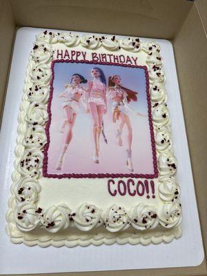 Quarter Sheet Red Velvet Birthday Cake With Cream Cheese Icing. Delicious!