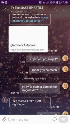 All 3 screenshots show this. He completely changed day of saying that I should have booked online.