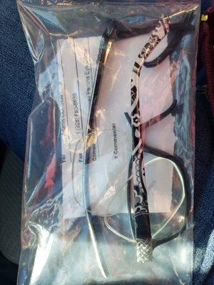 My unusable, broken Vera Bradey glasses.