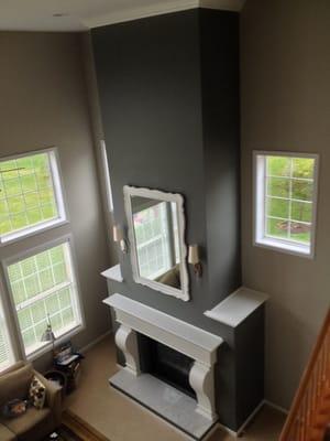 Custom fireplace facade and mantle