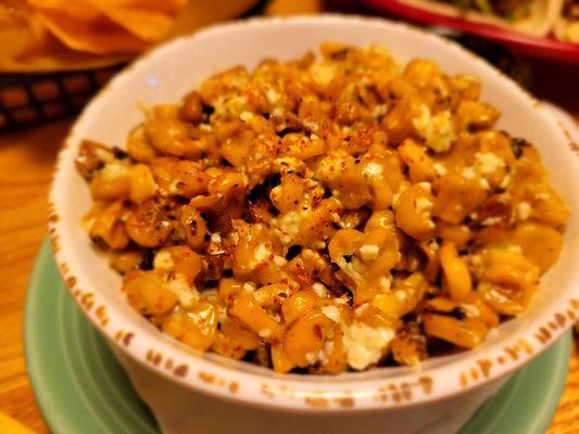 Elite Mexican Street Corn, Jalapeño Crema, Cotija Cheese and Tajin