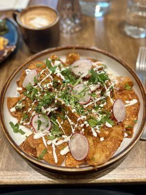 Chilaquiles! Yum but huge