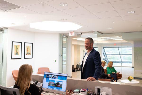 Receptionist and waiting areas