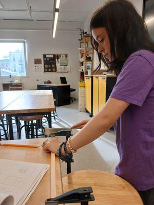 Students explore Woodworking and Design in middle school