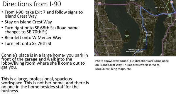 Directions to Dr Craig's