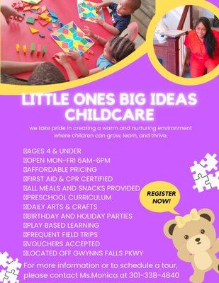 Little Ones Big Ideas childcare