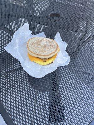 Sausage Egg and Cheese, english muffin