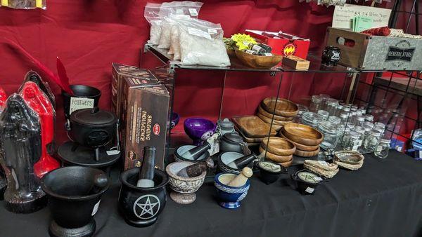 Come find your metaphysical supplies like candles, sage and charcoal!