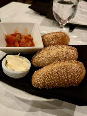 Fresh bread & sweet peppers. So good!