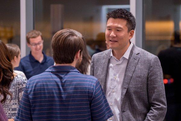 Owner, David Park speaking with guests of Ascension.  David's office is on-site