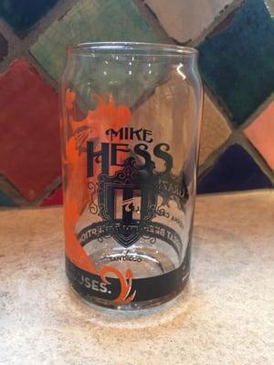 What a nice surprise. Since we bought so much of this beer the clerk gave us two glasses to take home. Very nice people!!