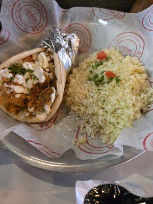 Rice had no flavor and chicken was cold.