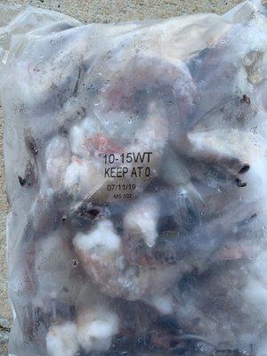 10-15 per pound count. Locally caught