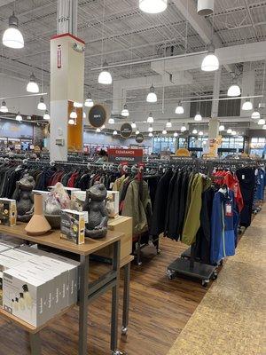 Lots of clothing for men, women and kids.