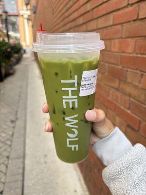 Matcha latte with oat milk