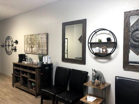 Help yourself to a complimentary beverage while you wait for your appointment