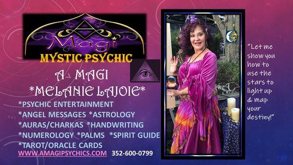 Psychic Readings and Entertainment
A MAGI Mystic Psychic "Let me show you how to use the STARS to LIGHT UP & MAP your DESTINY!"
