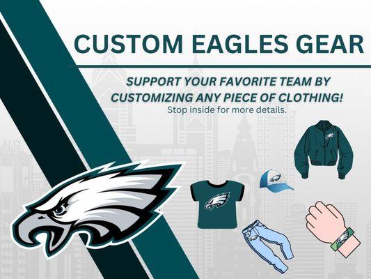 We making custom eagles gear