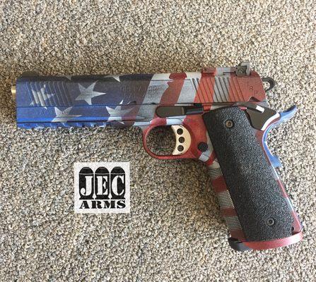 Custom American Flag Cerakote on a 1911