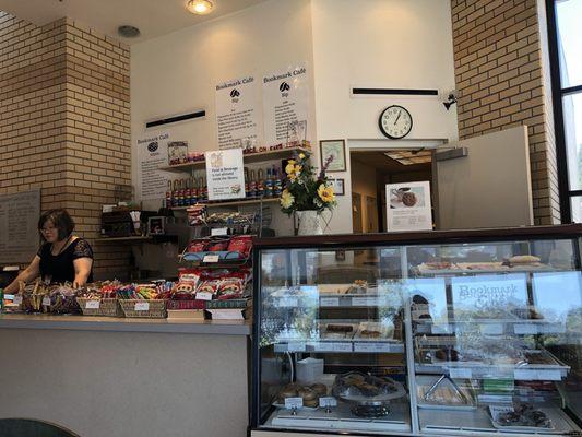 Tiny cafe inside the library, though good selection of pastries and lots of syrups for flavored coffee