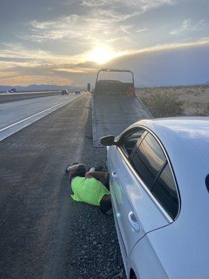 Came to save the day, 105 degree desert sun!