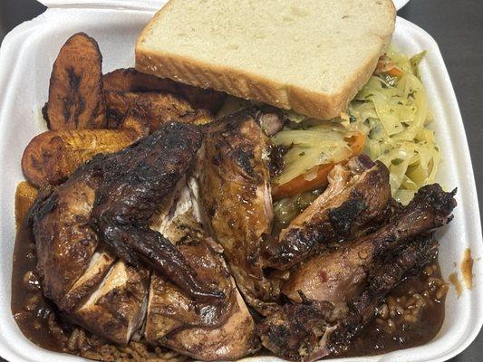 Jerk chicken dinner.