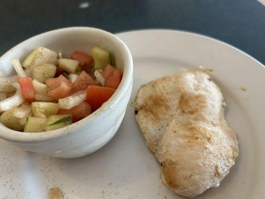 Grilled chicken and vegetable of the day