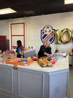 Food bar area for parties