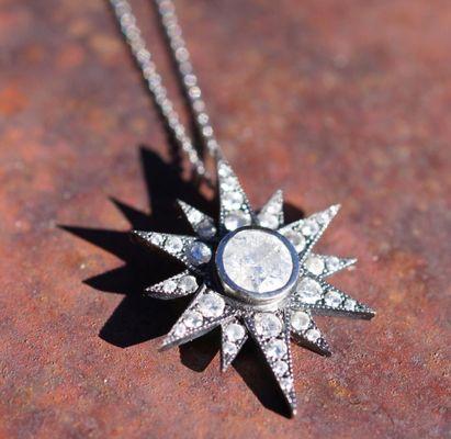 The ultimate up cycle, diamond Northstar pendant designed and created by Louisa.