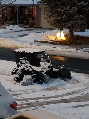 Little Dumpsters is a terrible company. Never hire them this trash is from before Christmas. Its now Jan 3. Completely unacceptable