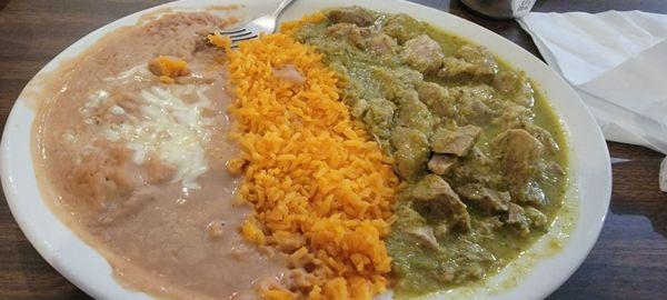 Chile Verde plate