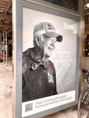 Bus Stop Sign what a coincidence a favorite man and charity. 04/14/25