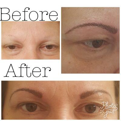 Permanent Eyebrows done by Angie Mougey. Picture taken immediately after.