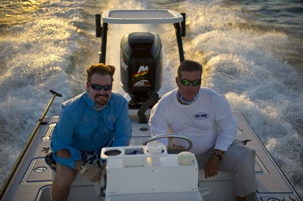 MLB Hall of Famer Wade Boggs and Captain Matt Bellinger are on the SLAM hunt in Key West. Photo by Capt. Steve Lamp