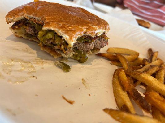 Jalapeño bacon cheese burger