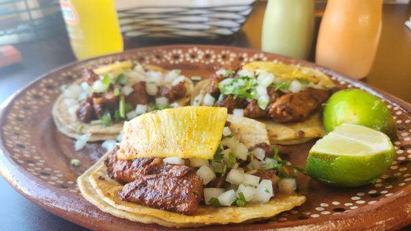 Three pork tacos Delicious.