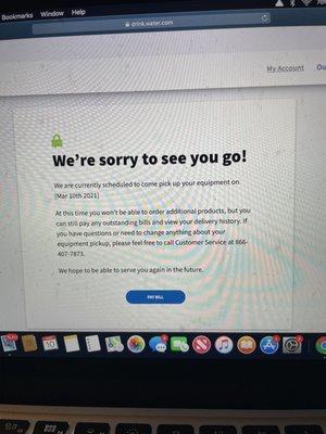 This was after writing the review and after I called.  They want me to pay for service that I didn't get.