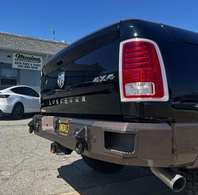 2018 Ram 2500 Longhorn with a new Hammerhead rear bumper. Matching front bumper too.