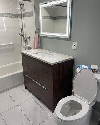 Miami Bathroom Vanity 39" Walnut Finish