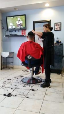 She is multilingual and capable of cutting multitypes of hair