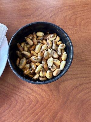 Complimentary fried corn